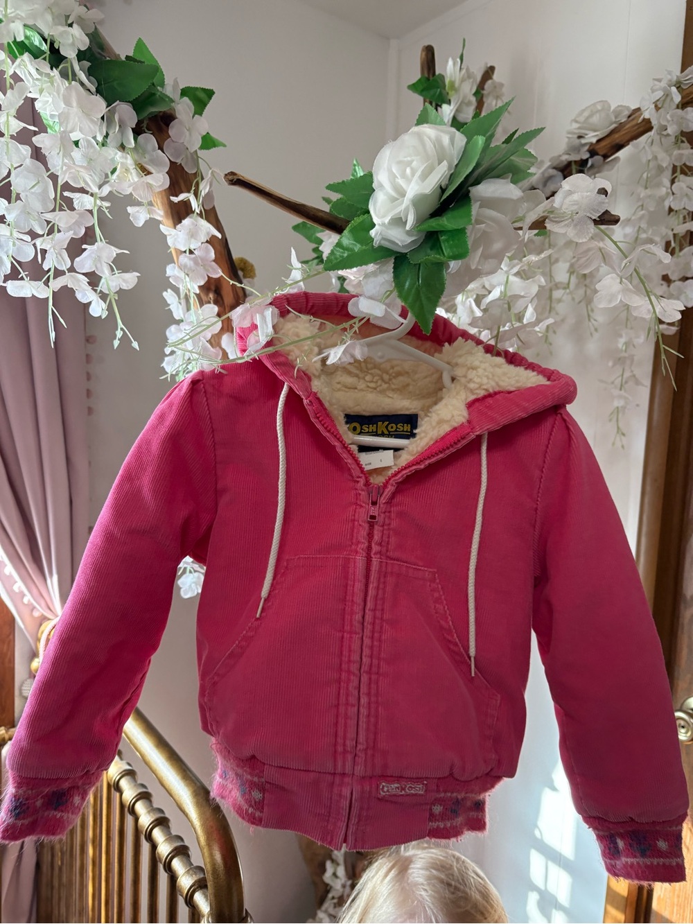 Vintage Pink OshKosh Hooded Sherpa-Lined Kids Jacket 🩷💗